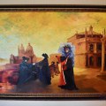 A02. Venice Carnicale painting signed Terjean. Canvas: 31"h x 46.5" 